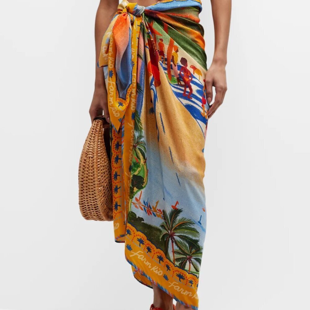 New Farm Rio Carioca Panneaux Pareo Sarong Beach Swim Dress Coverup One Size NWT